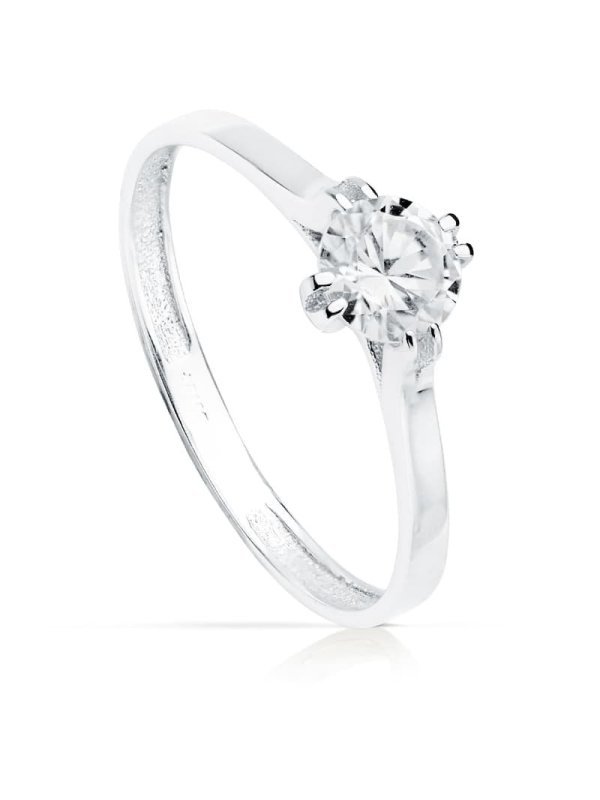 18K SOLITARIO ORO BLANCO CIRCONITA 5 MM