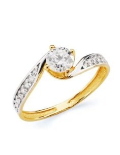 18K SOLITARIO ORO BICOLOR...