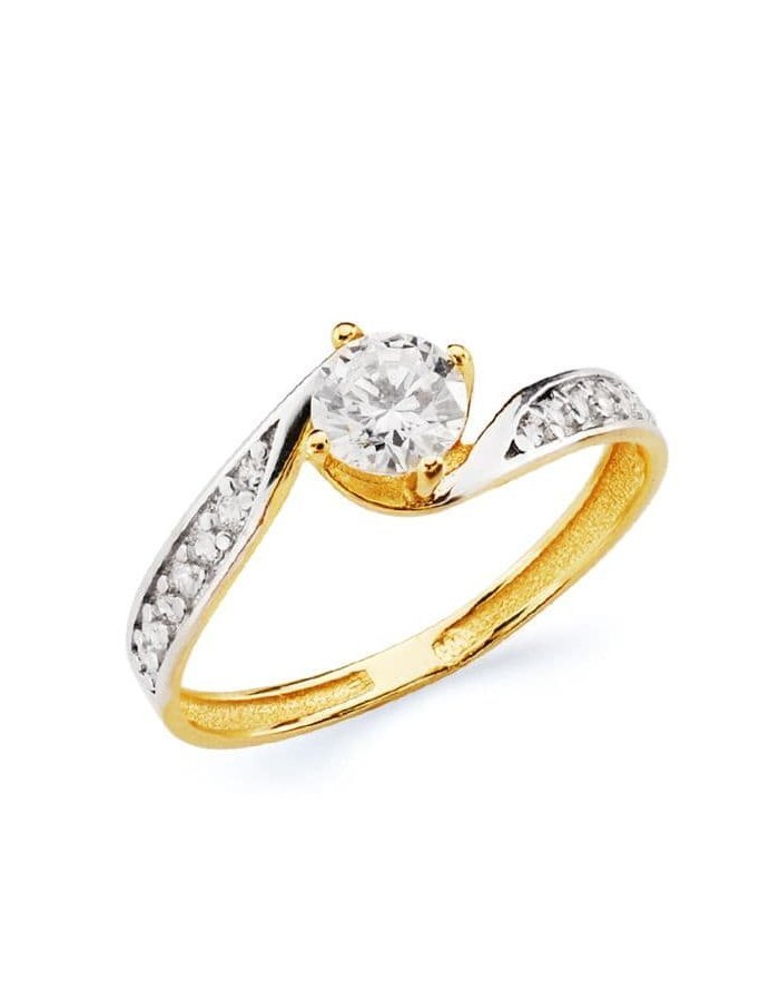18K SOLITARIO ORO BICOLOR CIRCONITA 5 MM