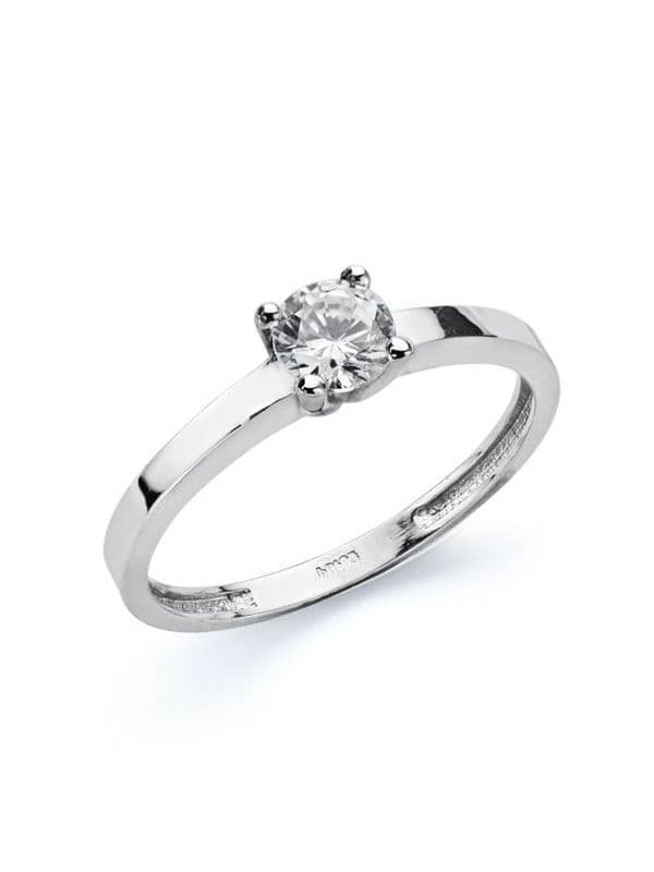18K SOLITARIO ORO BLANCO 4 MM