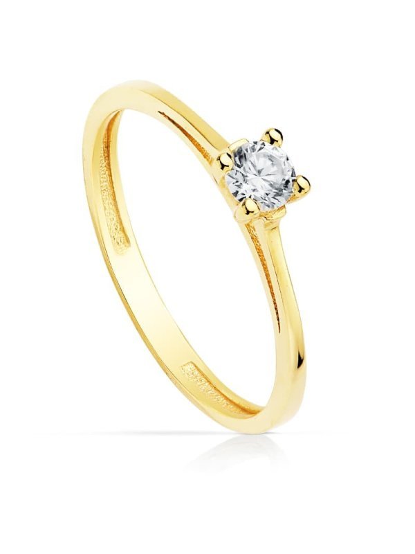 18K SOLITARIO ORO AMARILLO CIRCONITA...