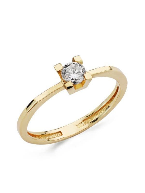 18K SOLITARIO ORO AMARILLO CIRCONITA...