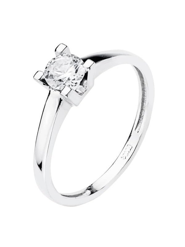 18K SOLITARIO ORO BLANCO CIRCONITA 5 MM