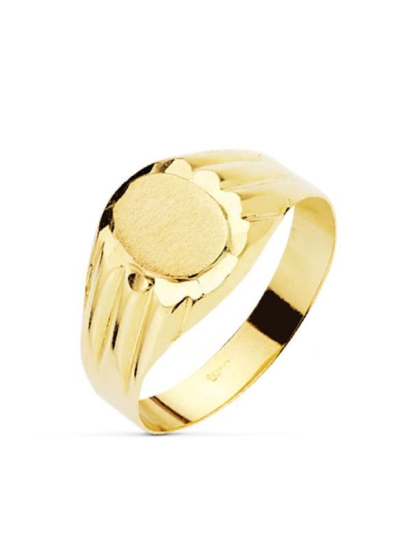 18K SELLO CADETE OVAL HUECO 8X6 MMGRABAR