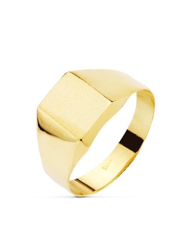 18K SELLO CADETE LISO HUECO 10X8 MM