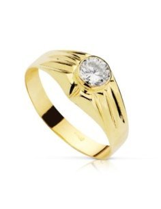18K SOLITARIO CADETE ORO...
