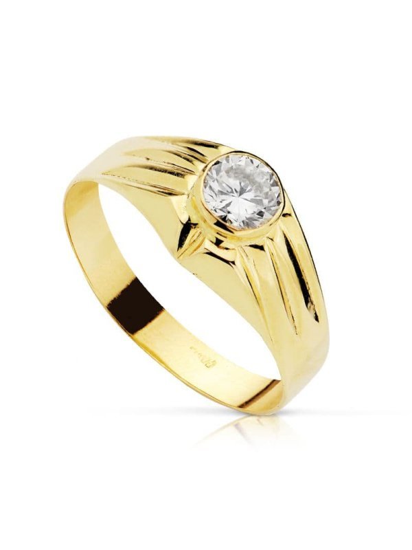 18K SOLITARIO CADETE ORO AMARILLO 5 MM