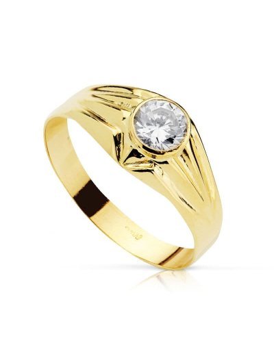 18K SOLITARIO CADETE ORO...