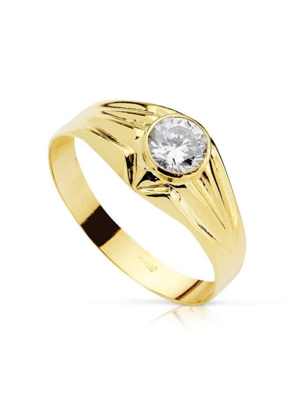 18K SOLITARIO CADETE ORO AMARILLO 5 MM