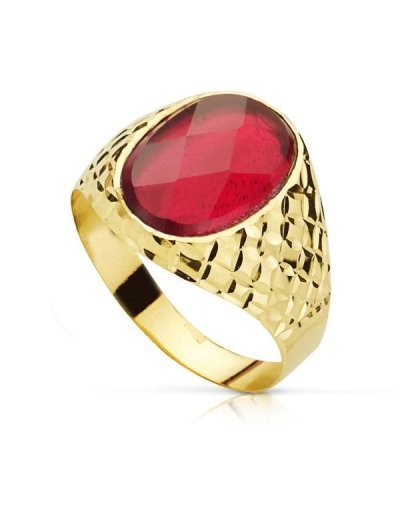 18K SELLO PIEDRA OVAL RUBI...