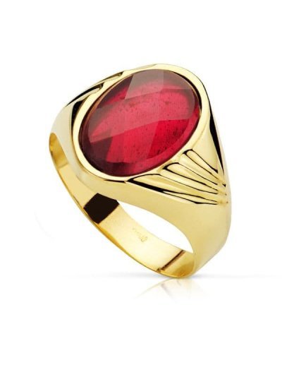18K SELLO PIEDRA OVAL RUBI...