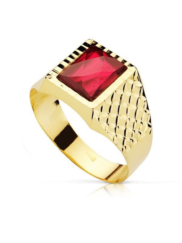 18K SELLO ORO AMARILLO CABALLERO...