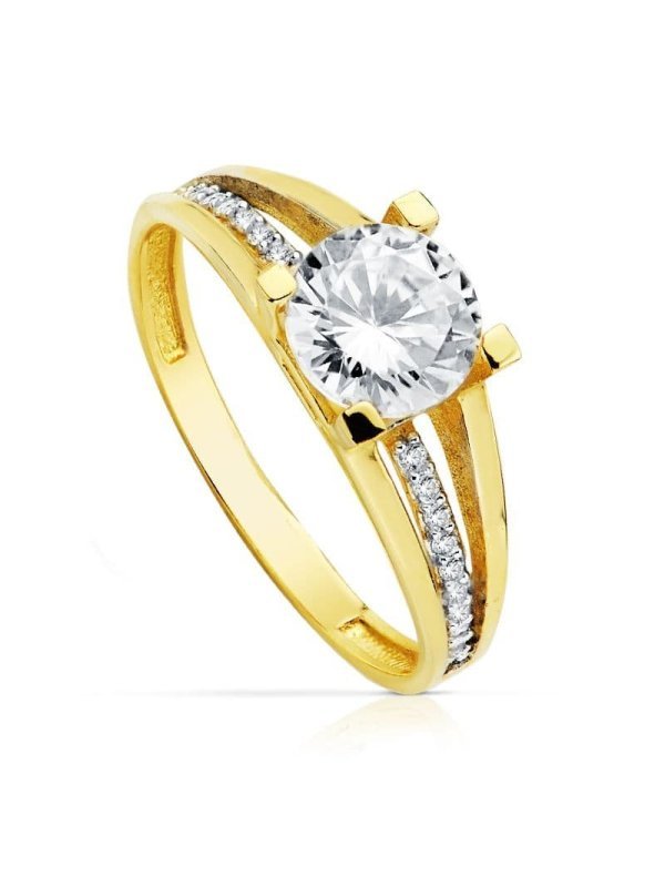 18K SOLITARIO 7 MM ORO BICOLOR...