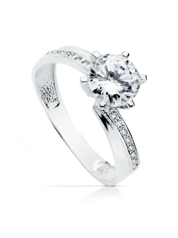18K SOLITARIO 7 MM ORO BLANCO CIRCONITAS