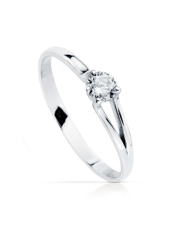 18K SOLITARIO ORO BLANCO 4 MM