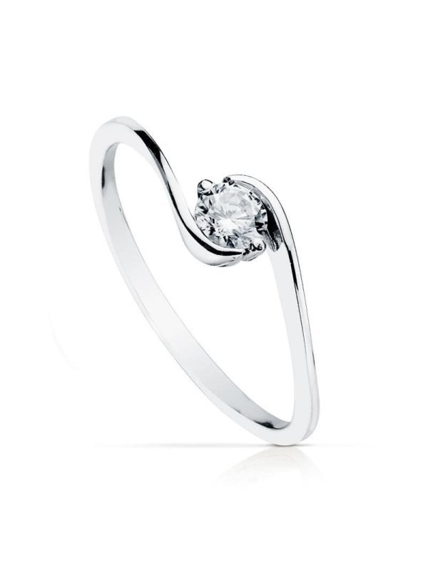 18K SOLITARIO ORO BLANCO 4 MM