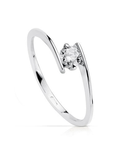 18K SOLITARIO ORO BLANCO 4 MM