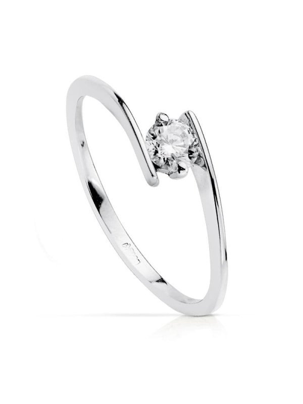 18K SOLITARIO ORO BLANCO 4 MM