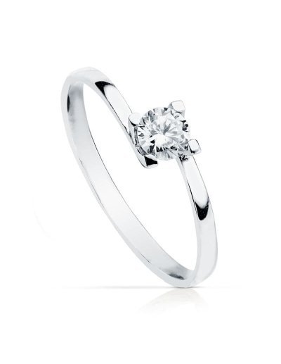 18K SOLITARIO ORO BLANCO 4 MM