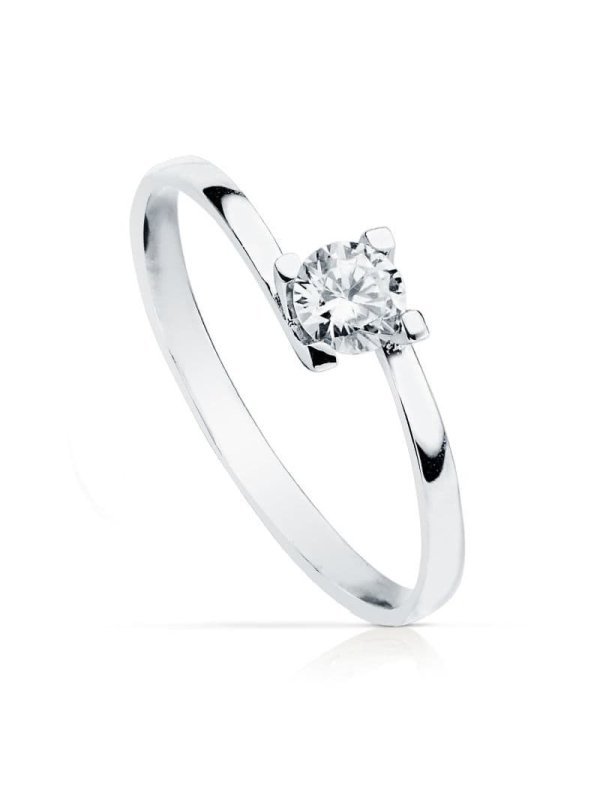 18K SOLITARIO ORO BLANCO 4 MM