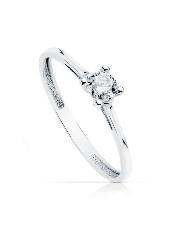 18K SOLITARIO ORO BLANCO 4 MM