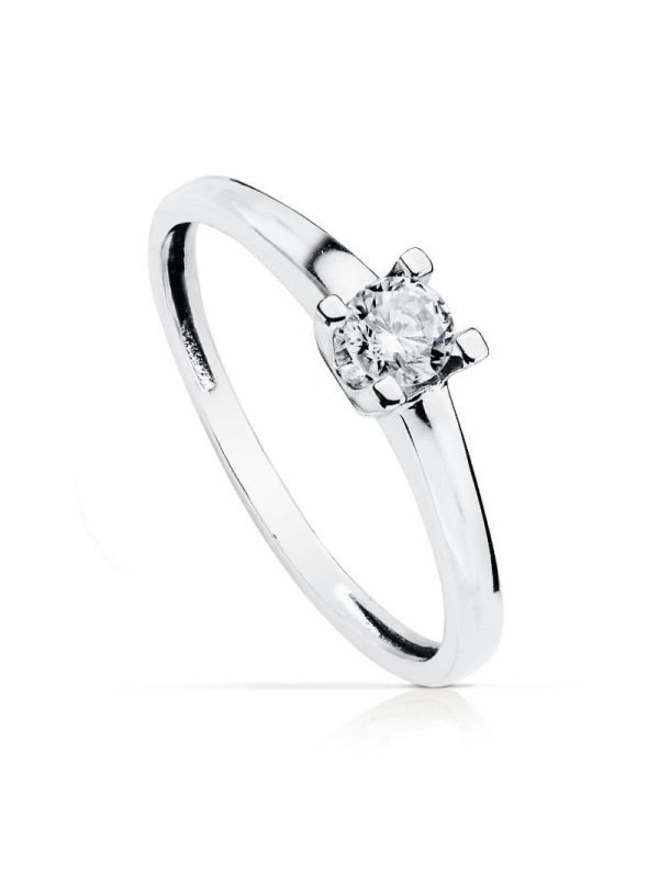 18K SOLITARIO ORO BLANCO 4 MM