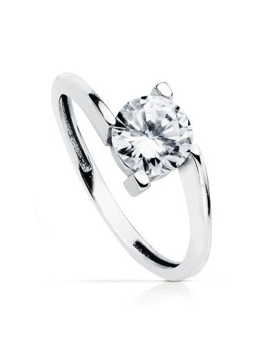 18K SOLITARIO ORO BLANCO 7 MM