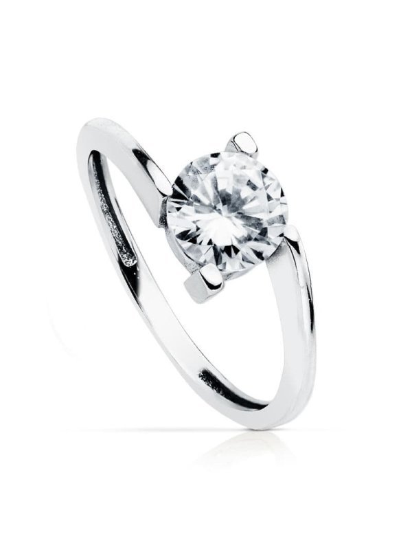 18K SOLITARIO ORO BLANCO 7 MM