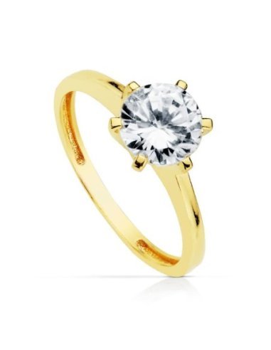 18K SOLITARIO ORO AMARILLO 7 MM