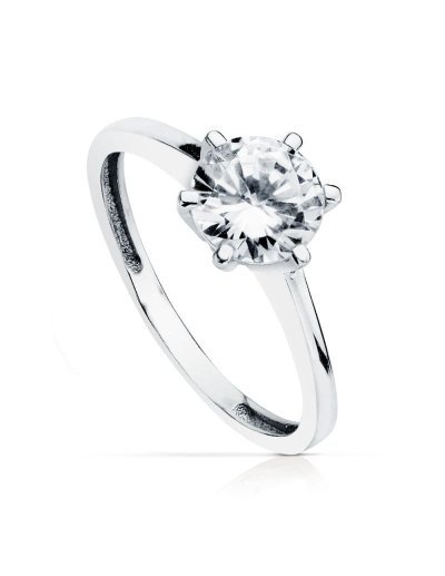 18K SOLITARIO ORO BLANCO 7 MM