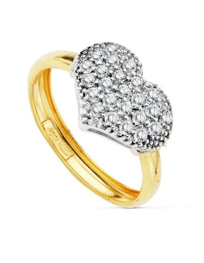 18K SORTIJA BICOLOR CORAZON...