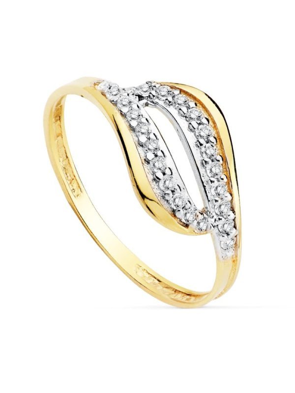 18K SORTIJA BICOLOR CIRCONITAS
