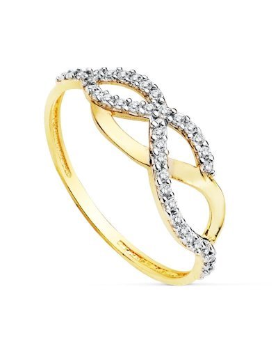 18K SORTIJA BICOLOR CIRCONITAS