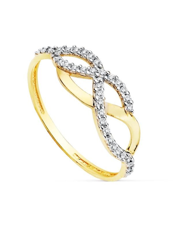 18K SORTIJA BICOLOR CIRCONITAS