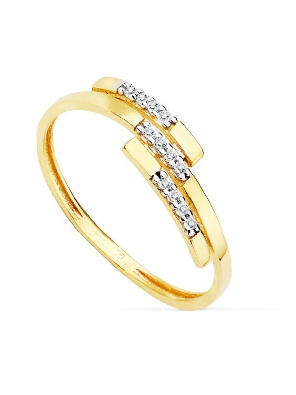 18K SORTIJA BICOLOR CIRCONITAS