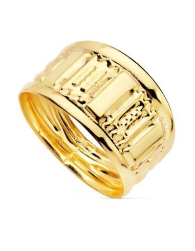 18K SORTIJA TALLADA ANCHO 10 MM