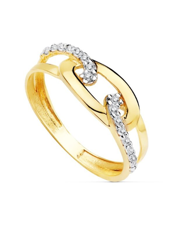 18K SORTIJA ORO BICOLOR CIRCONITAS...