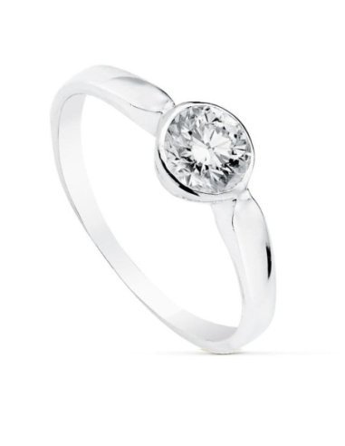 18K SOLITARIO ORO BLANCO CIRCONITA...