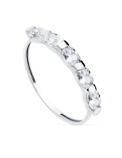 18K SORTIJA ORO BLANCO 5...