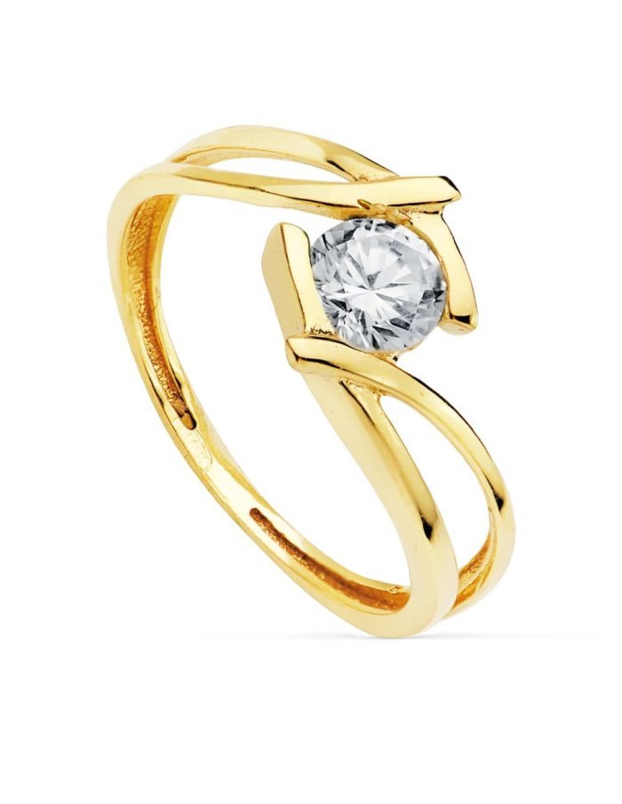 18K SOLITARIO ORO AMARILLO CIRCONITA...