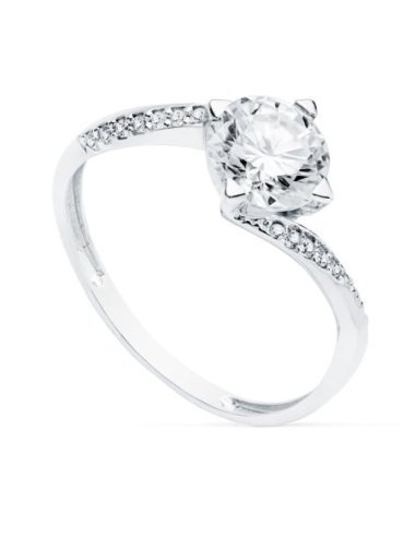 18K SOLITARIO ORO BLANCO CIRCONITA 7 MM
