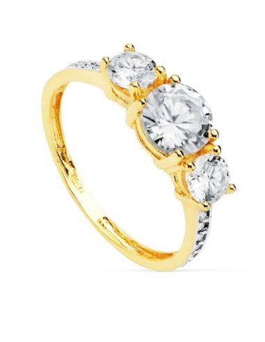 18K SORTIJA TRESILLO ORO AMARILLO...