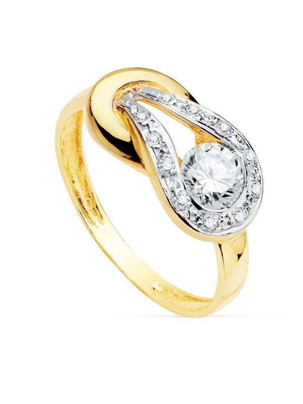 18K SORTIJA BICOLOR CIRCONITAS