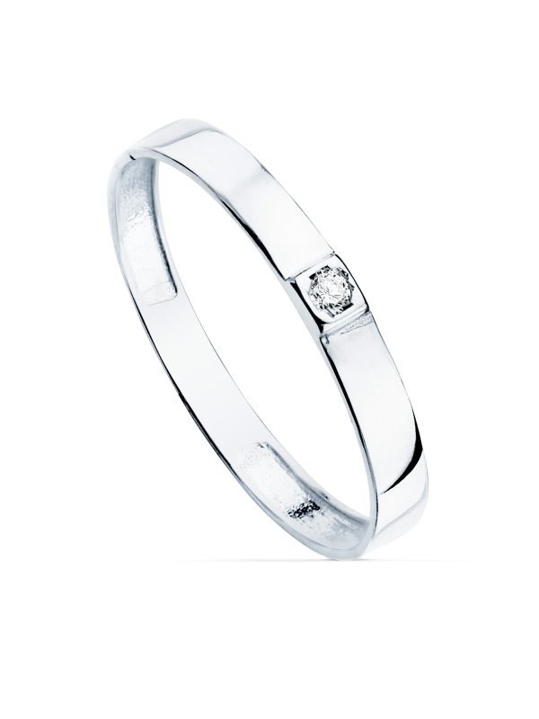 18K SORTIJA ORO BLANCO BRILLO 1...