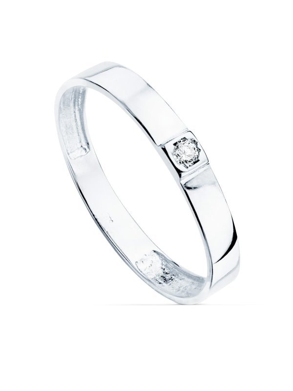 18K SORTIJA ORO BLANCO BRILLO 1...