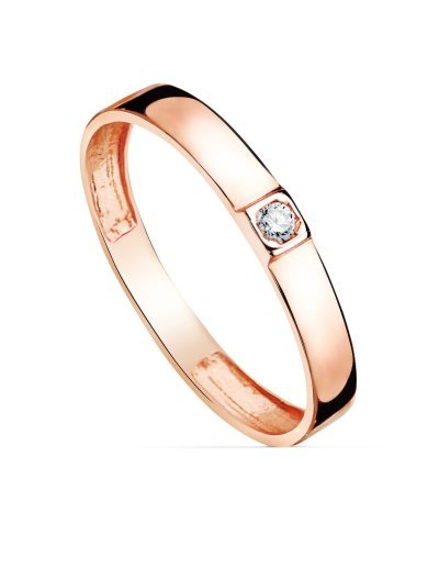 18K SORTIJA ORO ROSA BRILLO...