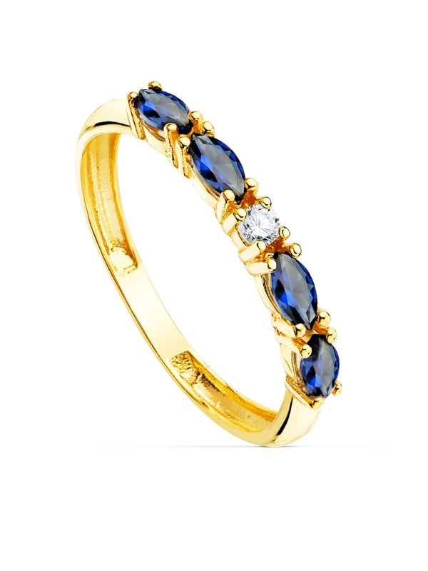 18K SORTIJA ORO AMARILLO 4 CIRCONITAS...