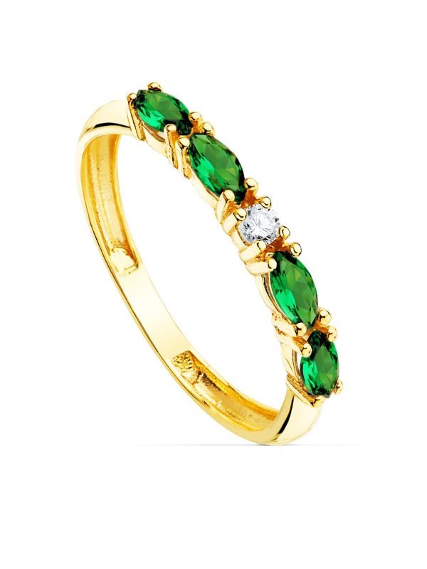18K SORTIJA ORO AMARILLO 4 CIRCONITAS...