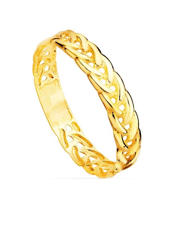 18K SORTIJA ORO AMARILLO TRENZADO...