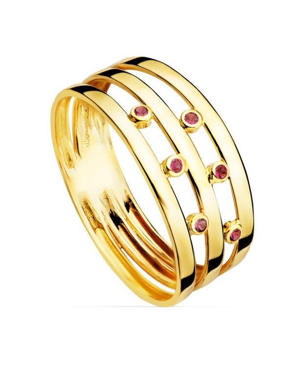 18K SORTIJA ORO AMARILLO BANDAS...